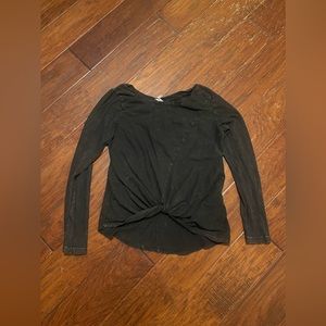 Z by Zella Long Sleeved Scrunch Front Top “Washed Black” Size XS